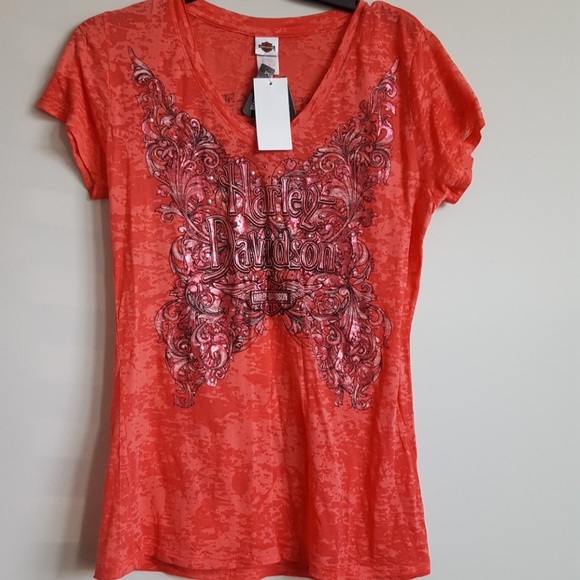 Harley-Davidson Tops - NWT Harley Davidson Red Sheer Shirt Large